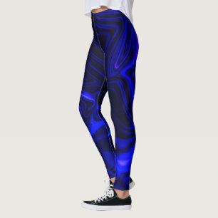 Leggings Courbes bleues en virage d'image bleue.