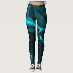 Leggings Courbes en bleu turquoise foncé, ciel profond ou c