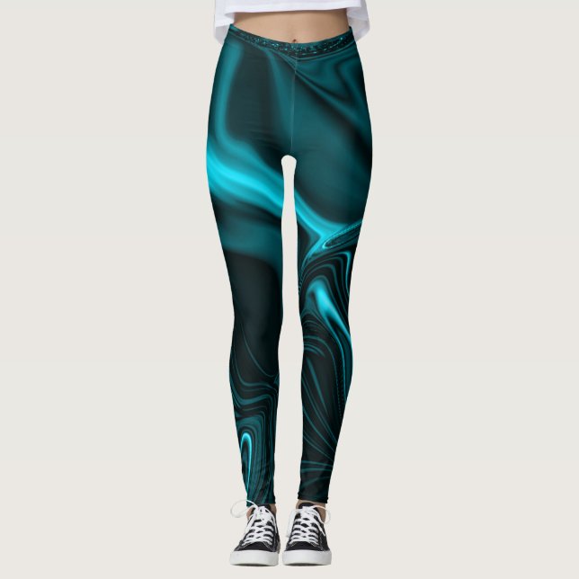 Leggings Courbes en bleu turquoise foncé, ciel profond ou c (Devant)