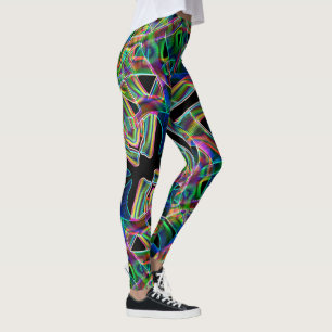 Leggings Courbes en forme de bande, relief néon coloré