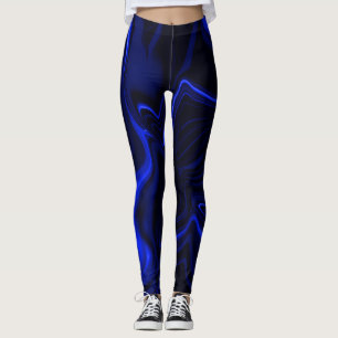 Leggings Courbes et ondulations bleues dans l'image bleu fo