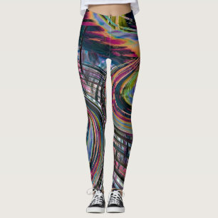 Leggings Courbes ressemblant à une route spatiale, entaillé