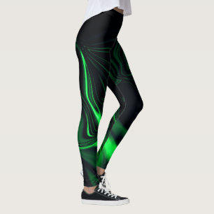 Leggings Courbes vertes ou ondulation dans le fonds le plus