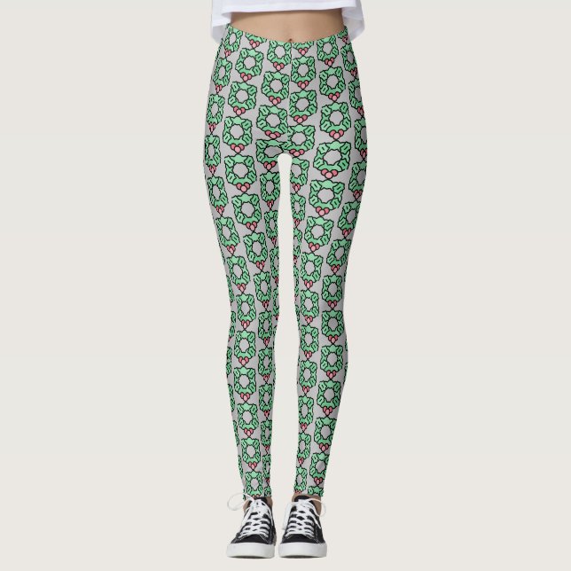 Leggings couronne de Noël (Devant)