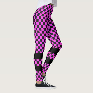 Leggings Course de voiture / Motif d'échecs + votre backgr.