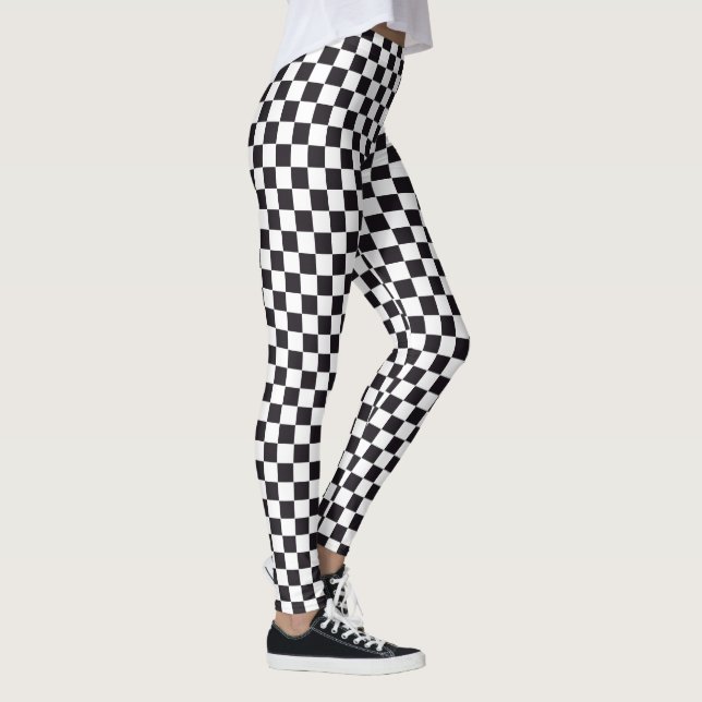 Leggings Courses d'automobiles/motif d'échecs + votre (Droite)