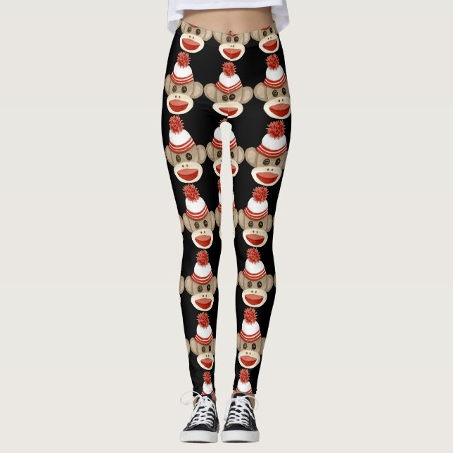 Leggings Coutume unique de culotte de noir de singe de (Devant)