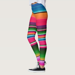 Leggings Couverture mexicaine colorée Arc-en-ciel tissu esp