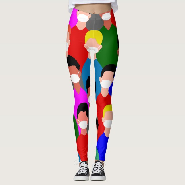 Leggings covid19 coronavirus hommes (Devant)