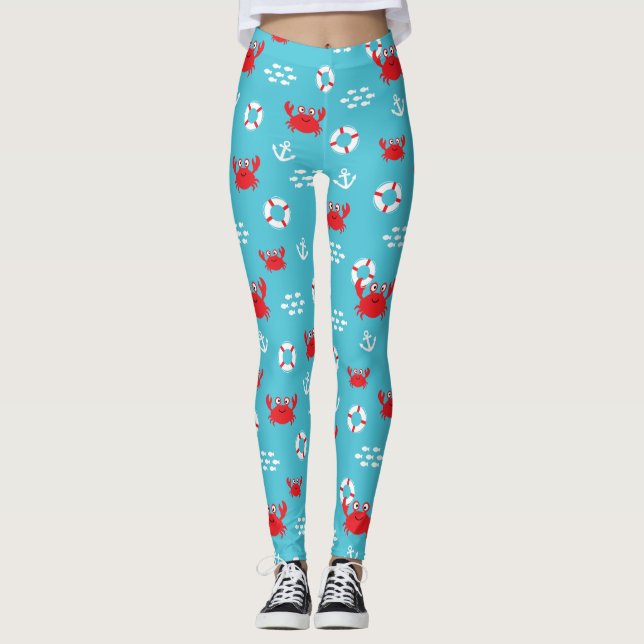 Leggings Crabe avec bouée de sauvetage (Devant)