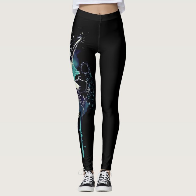Leggings Crâne abstrait d'oiseau (Devant)