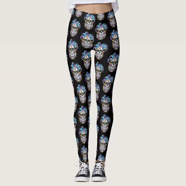 Leggings Crâne coloré Jester (Devant)