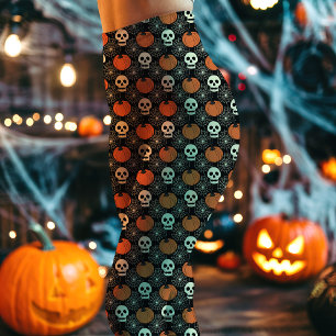 Leggings Crâne et motif de citrouille d'Halloween