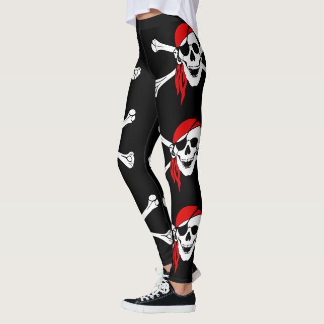 Leggings Crâne et os croisés de pirate (Gauche)