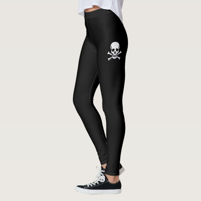 Leggings Crâne et os Légumineuses noires (Gauche)