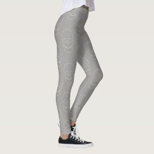 Leggings Crâne - Gris fantôme et Blanc osseux