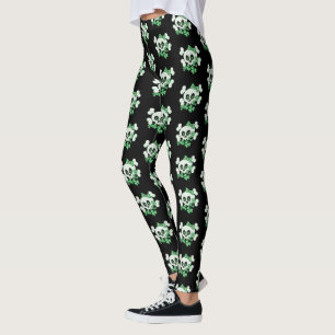 Leggings Crâne mignon avec Shamrock
