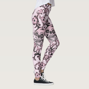 Leggings Crâne rose de tatouage