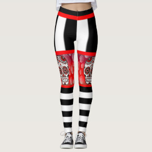 Leggings Crânes Et Roses