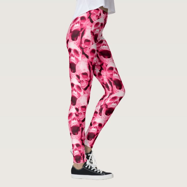 Leggings Crânes roses chaudes (Droite)