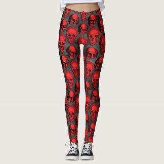 Leggings Crânes rouges et série Tournesol Conception 1