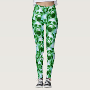 Leggings Crânes verts