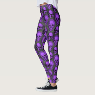 Leggings Crânes violets et série Tournesol Design 1
