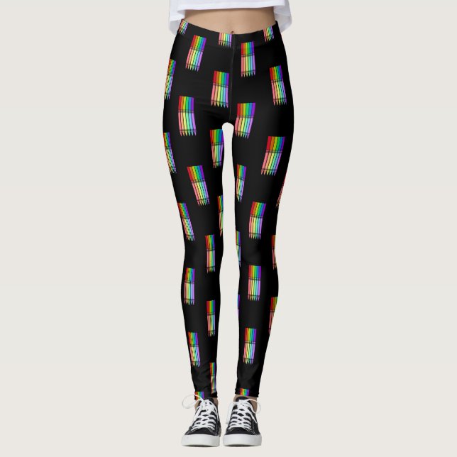 Leggings Crayon arc-en-ciel (Devant)