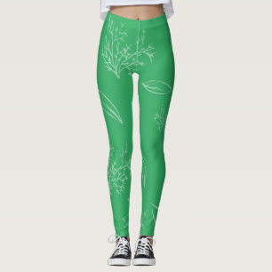 Leggings Crayon naturel frais Croquis floral