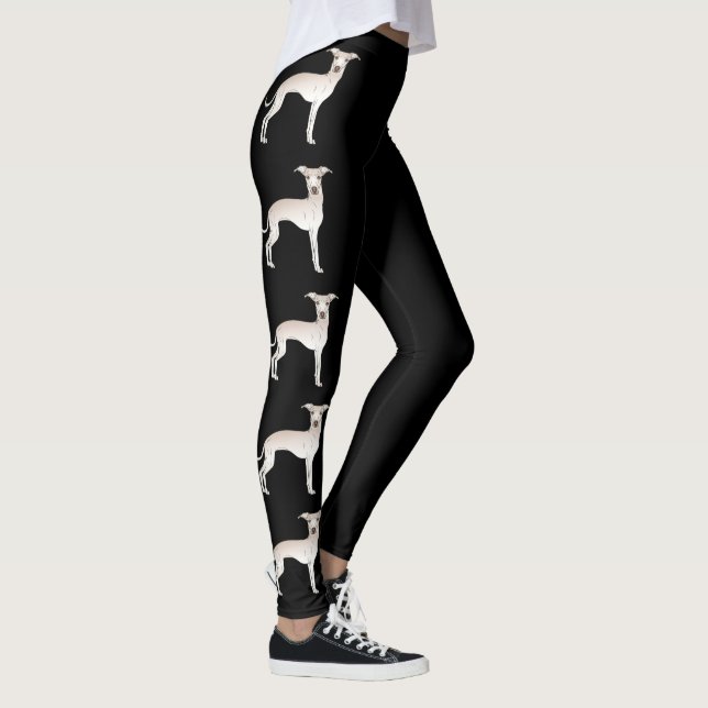Leggings Cream Italien Greyhound Cute Chiens De Dessin Sur  (Droite)