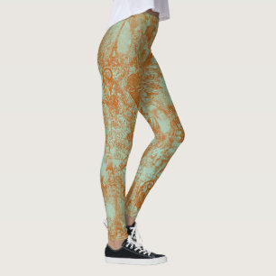 Leggings Création de toile de Paris vert rouille élégant