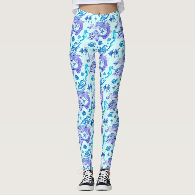 Leggings Créature de la fée mauve de sirène (Devant)