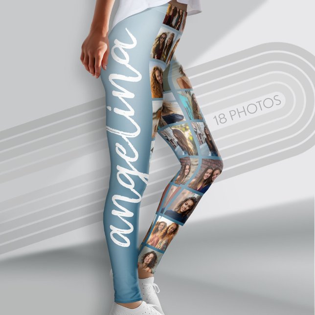 Leggings Créer un collage photo personnalisé avec 18 photos (Custom Leggings with a Photo Collage)