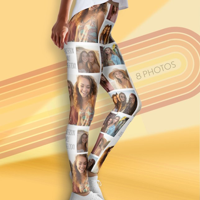 Leggings Créer un collage photo personnalisé avec 8 photos (Photo Leggings with 8 Pictures)