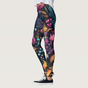 Leggings Créez Vos Propres Fleurs Magiques Floral Multicolo