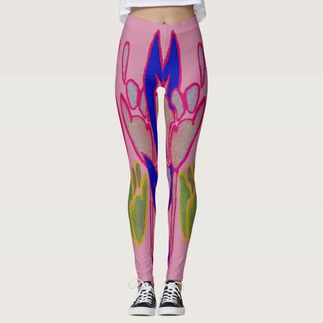 Leggings Créez votre propre Coral coloré Vêtements floral (Devant)