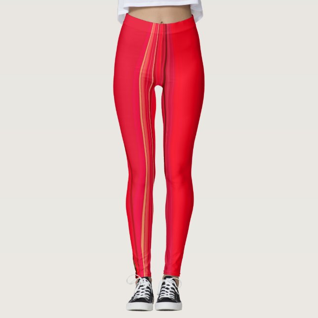 Leggings Créez votre propre imprimé personnalisé rouge élég (Devant)
