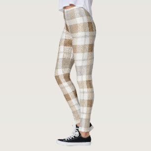 Leggings Crème Brun Gris Rayures
