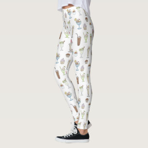 Leggings Crème de glace Sundae Motif blanc