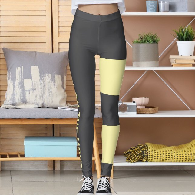 Leggings Crème personnalisée Gris foncé Chat Maman Cute Fun (Créateur téléchargé)