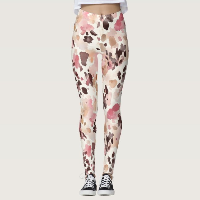 Leggings Crème rose Brown léopard (Devant)