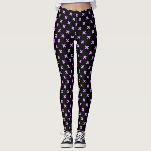 Leggings Crochets Lilac sur noir