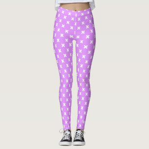 Leggings Croix blanches sur lilas