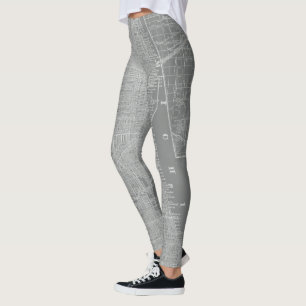 Leggings Croquis de carte de ville de Chicago