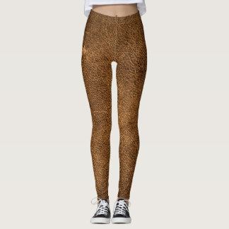 Leggings Cuir Brown vieilli : Texture classique