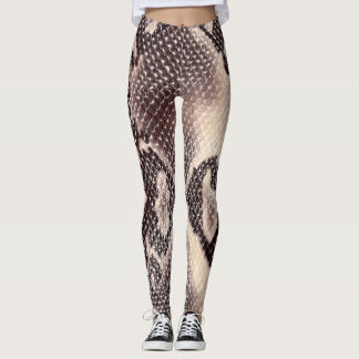 Leggings Cuir serpent : texture brune transparente