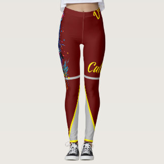 Leggings Culture Divine Grosse Chatte Baisers Jaune Clash
