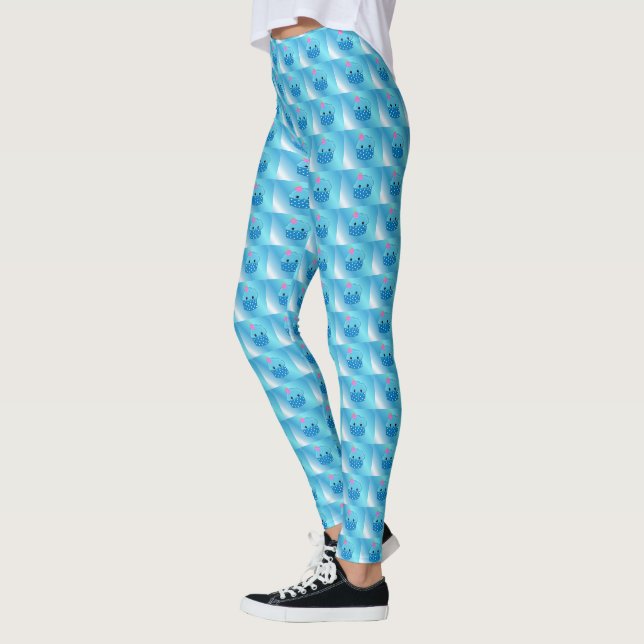 Leggings Cupcakes au sourire bleu (Gauche)