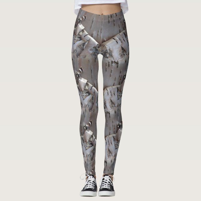 Leggings Curly Birch Bark Tree Rustic (Devant)