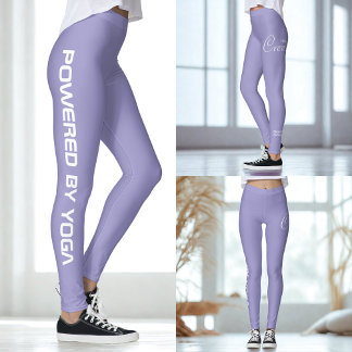 Leggings Custom Print Yoga Crew Pale Purple Lavender